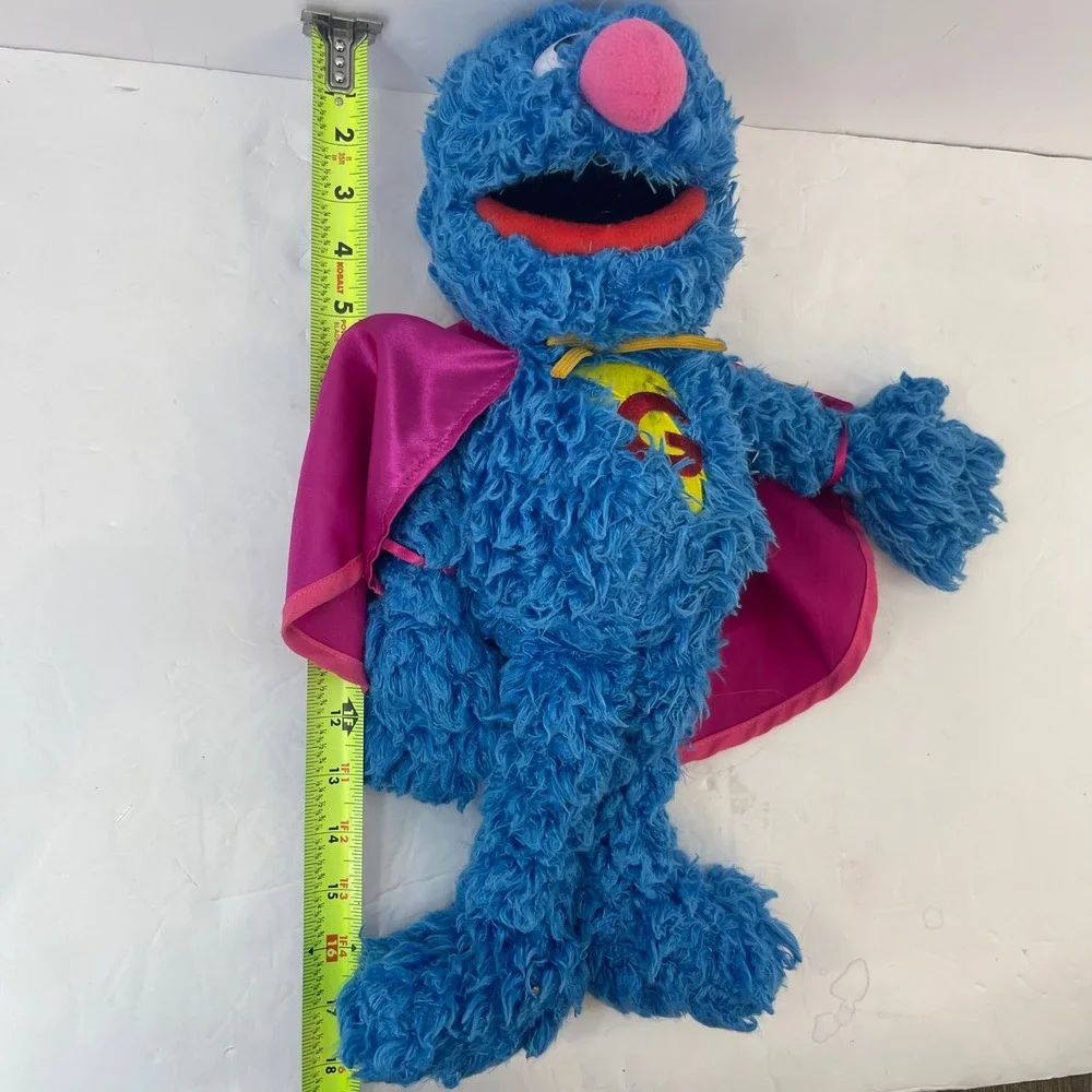 Sesame Street Super‎ Grover Plush Toy Kids Blue Superhero Cape - Picture 11 of 13